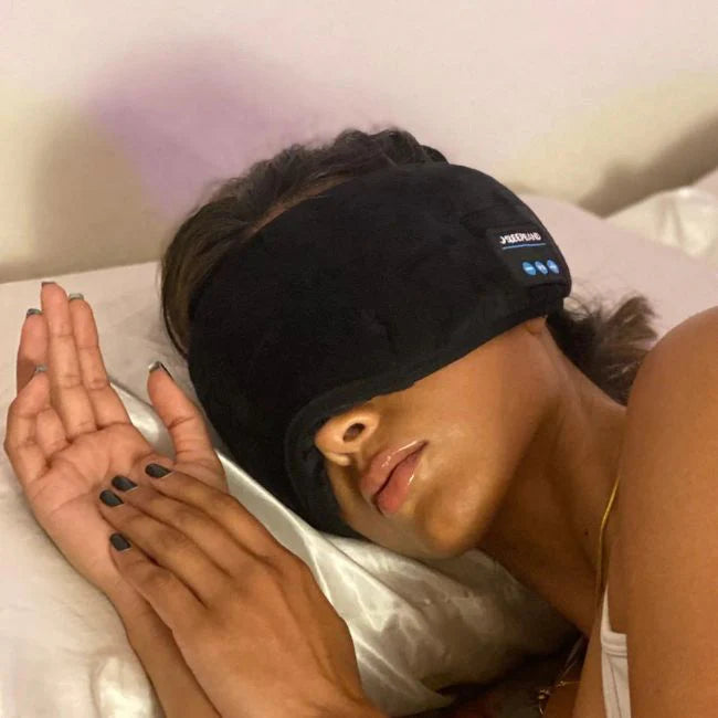 Antifaz con audífonos para dormir Negro