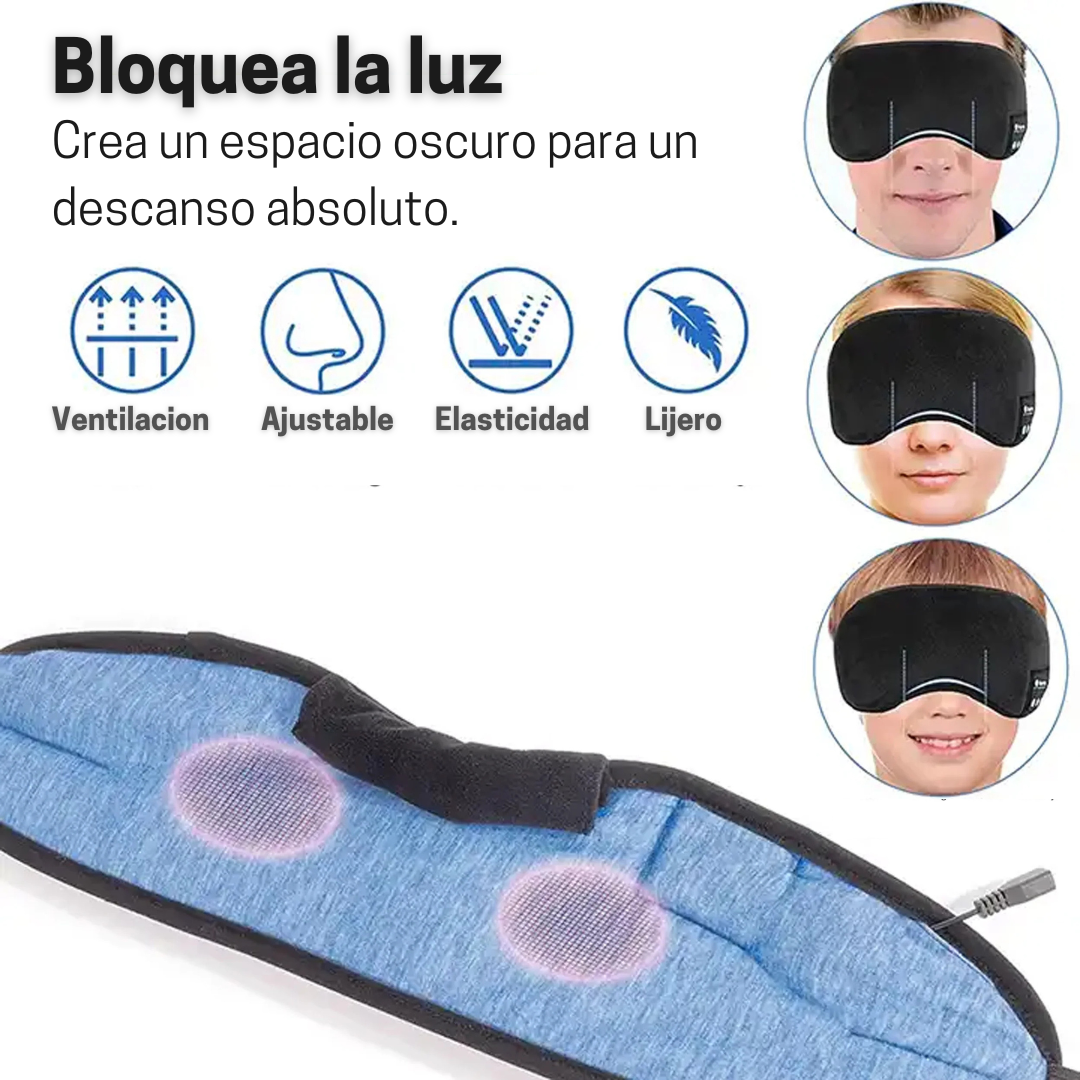 Antifaz con audífonos para dormir Negro