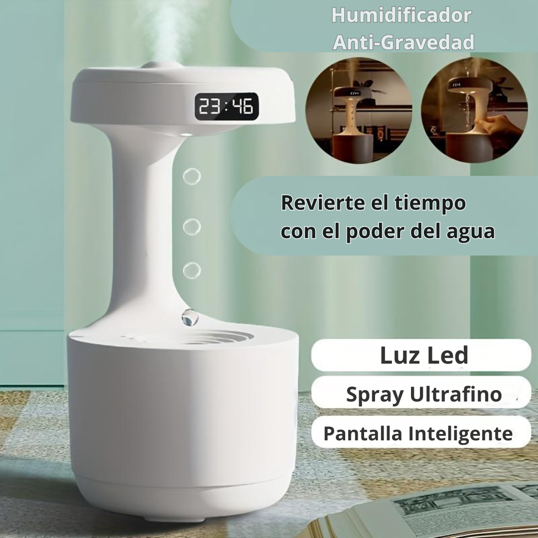 Humidificador antigravedad agua