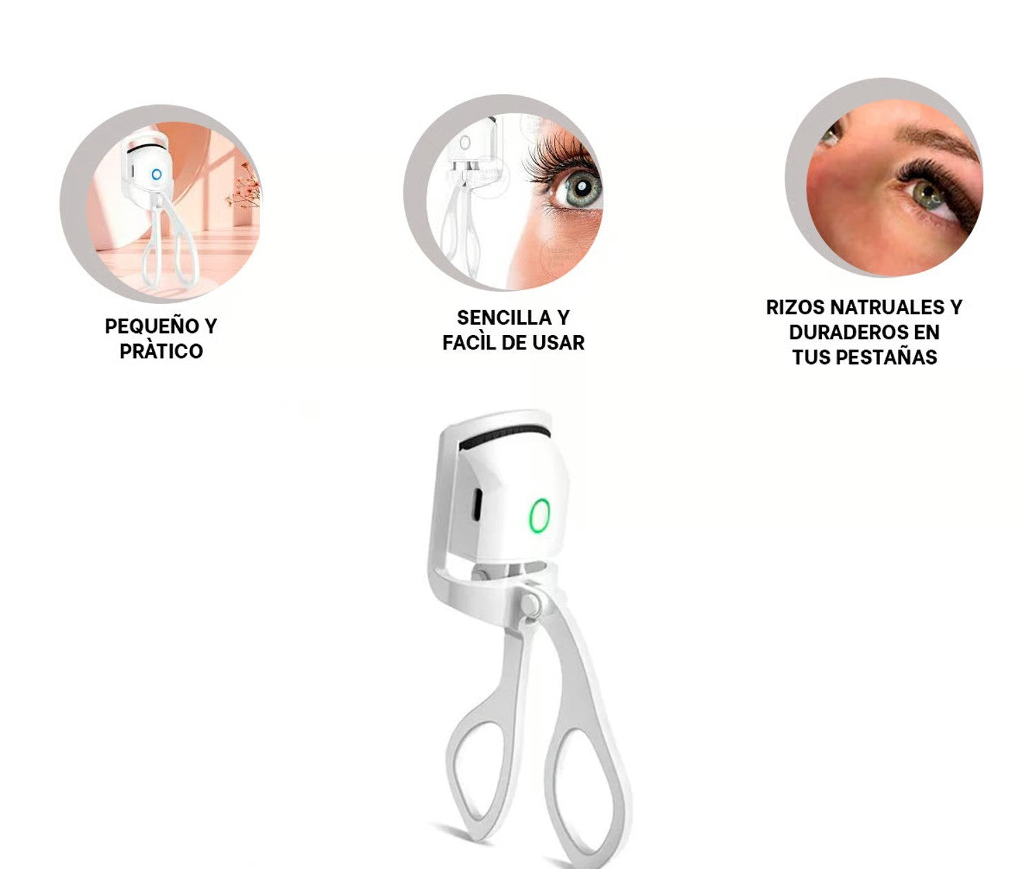 Encrespador  INTELIGENTE USB Para Pestañas Más Rizadas y Definidas